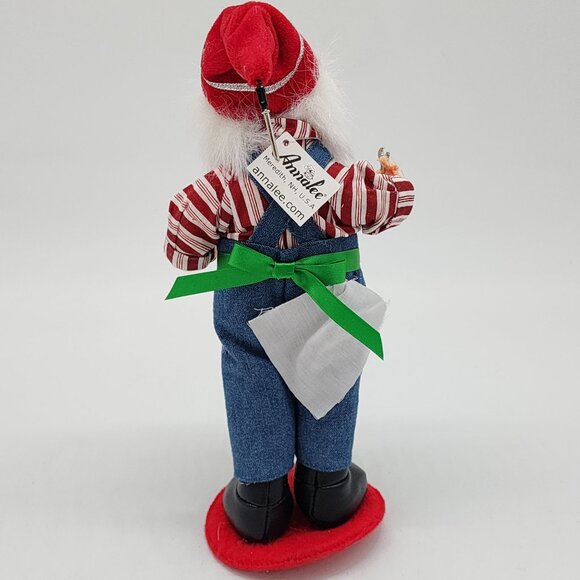 Annalee Workshop Santa Elf Doll In Overalls With Tool Belt Red Hat 2010 - Picture 4 of 8